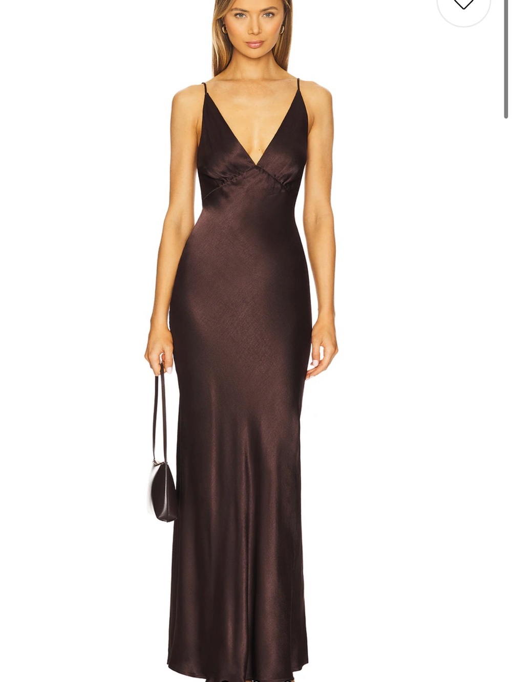 Bec & Bridge Chocolate Brown Satin Backless Slip Maxi Dress